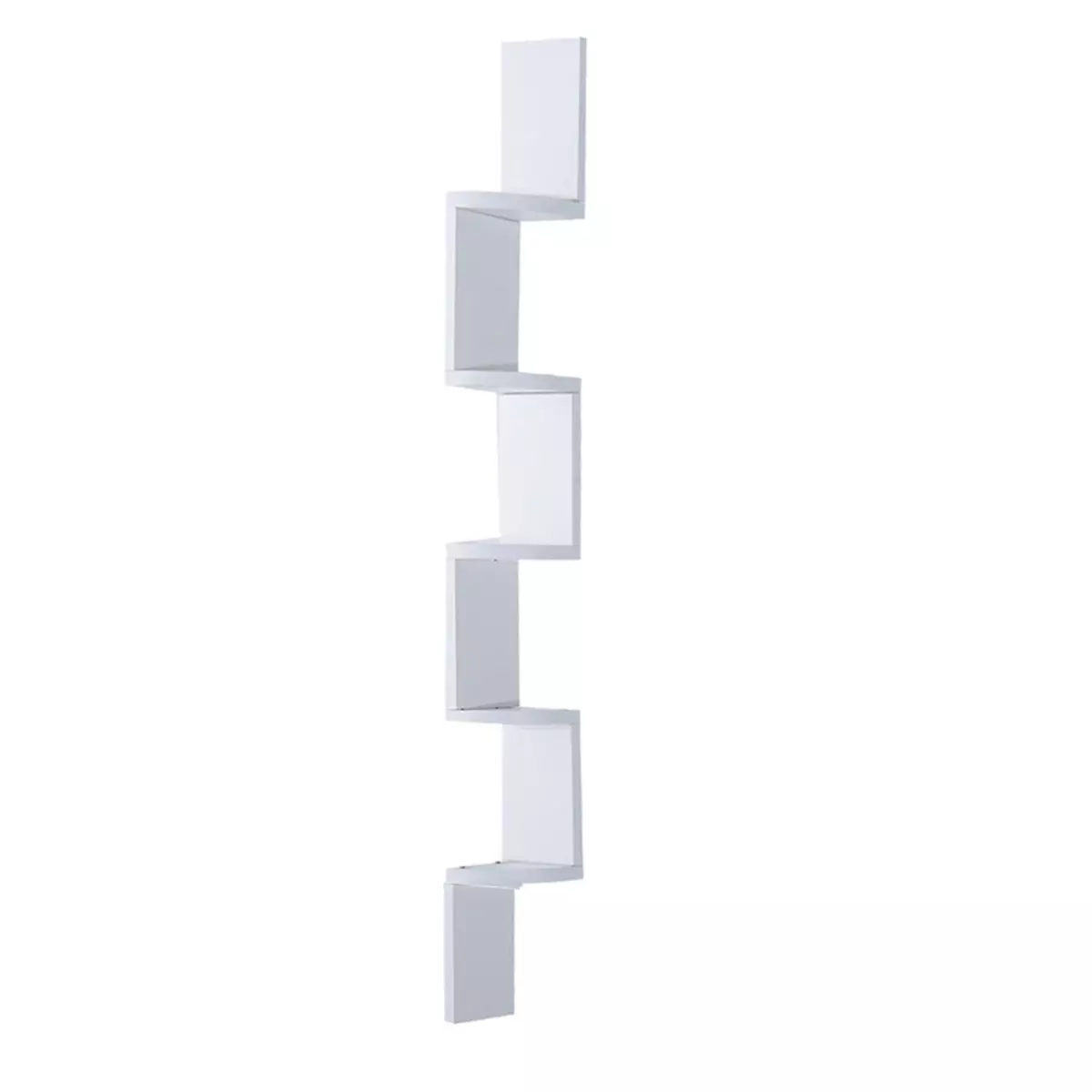 HOMCOM Étagère d'angle design contemporain zig zag 5 niveaux 12L × 12l × 120H cm