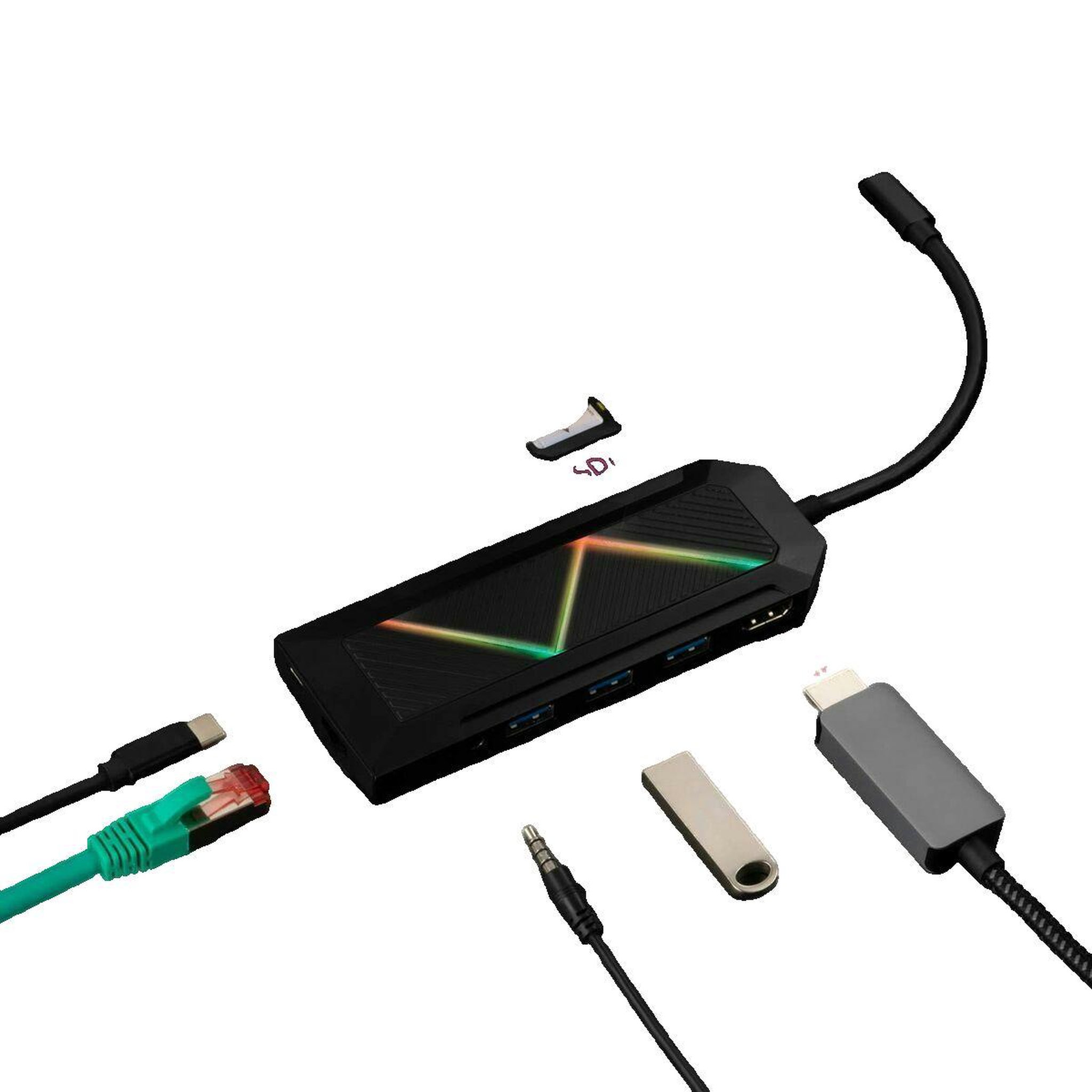 Voir la diapositive 2 : NANOCABLE Hub USB-C Nanocable 9 en 1 Noir