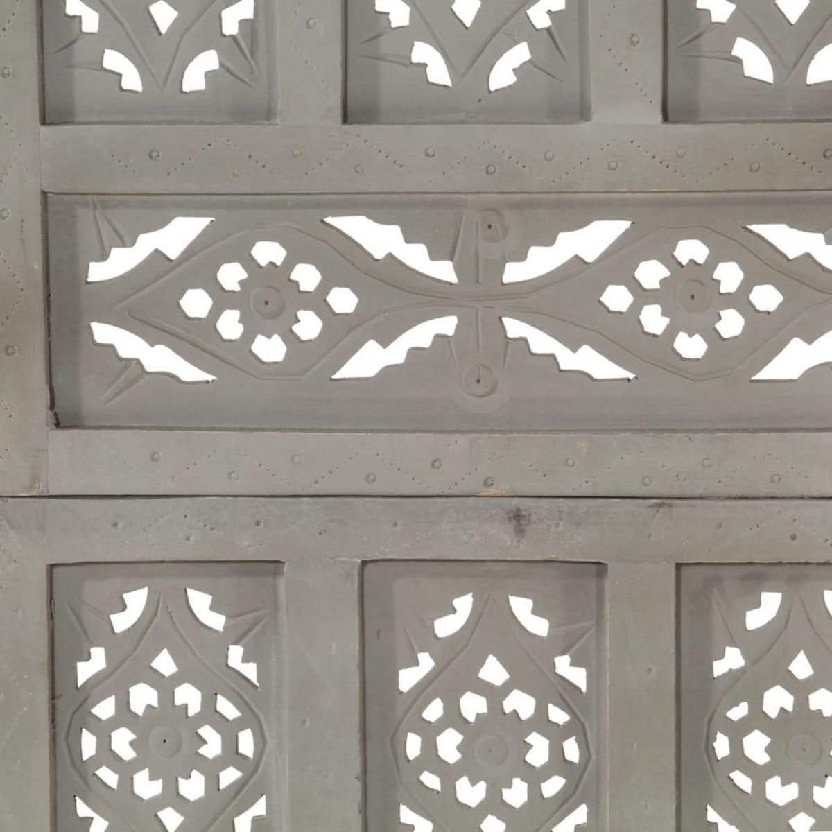 VIDAXL Cloison de separation 4 panneaux Gris 160x165 cm Bois manguier