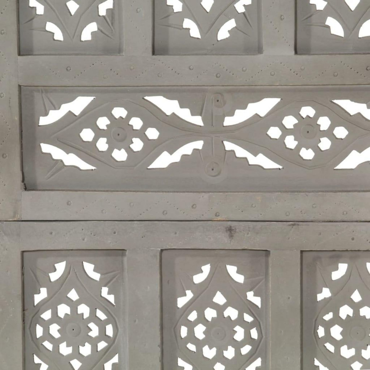 VIDAXL Cloison de separation 4 panneaux Gris 160x165 cm Bois manguier