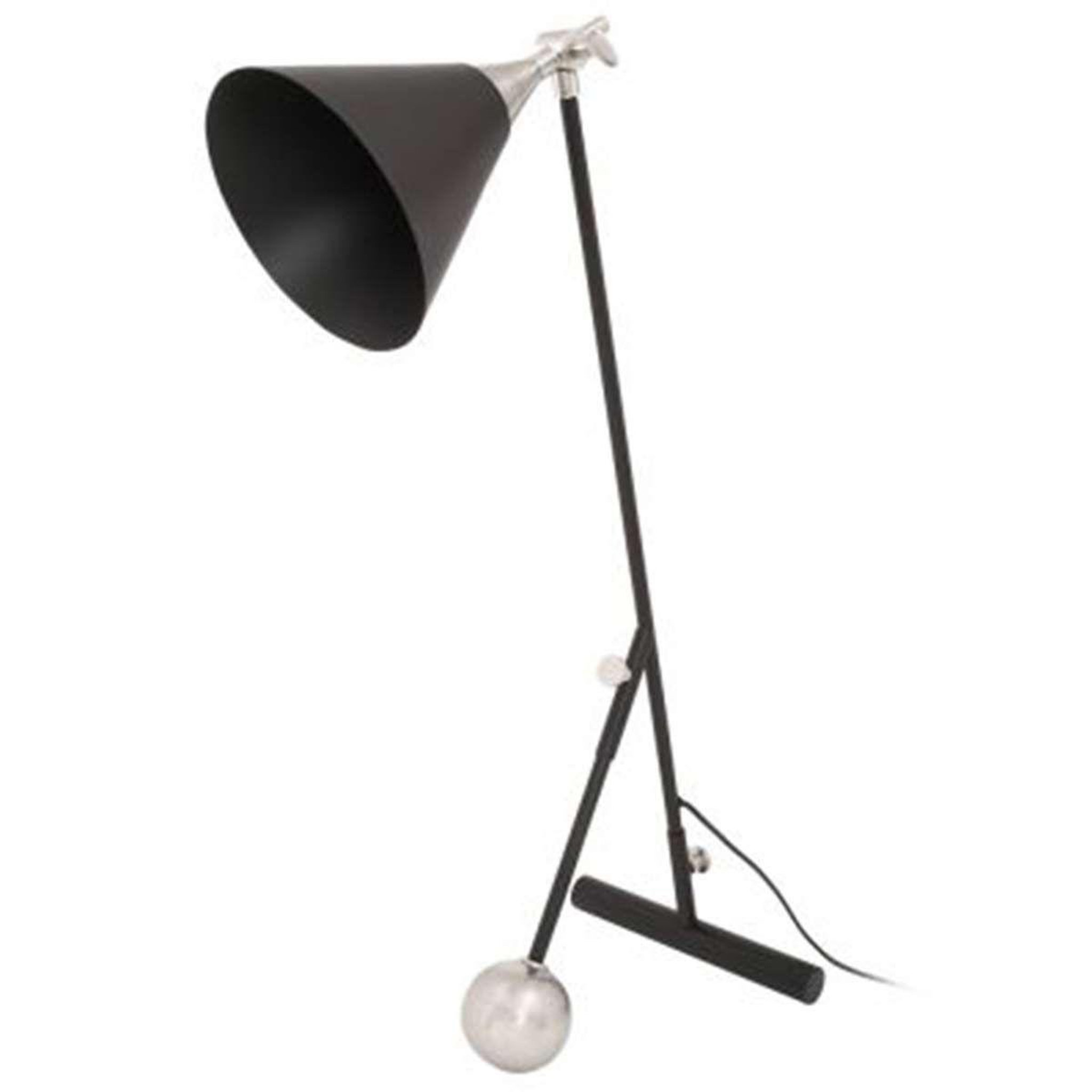 Paris Prix Lampe à poser industriel  celeste  76cm noir & argent