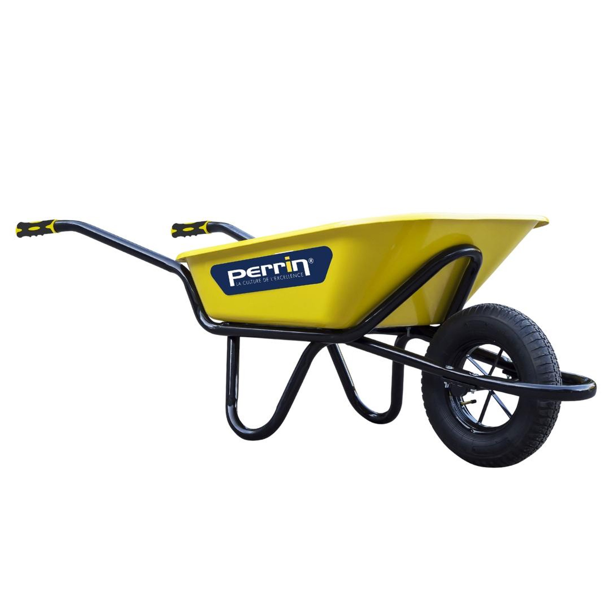 OUTILS PERRIN Brouette chantier 100 l - olympic renforcée - roue gonflée - double châssis acier ø32 mm - 250 kg