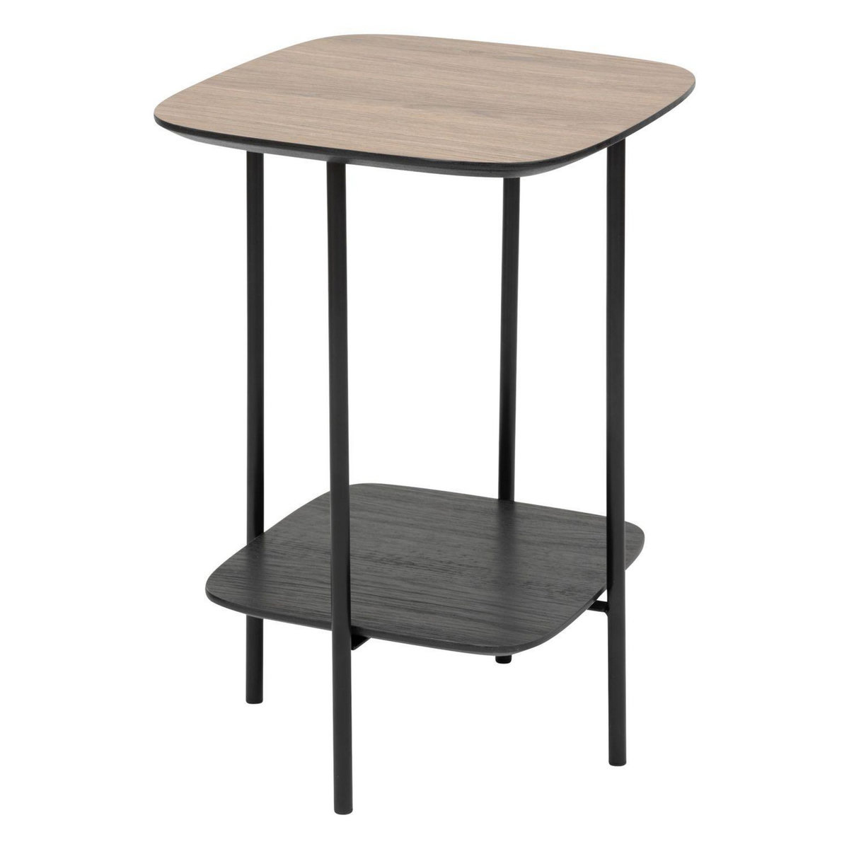 ATMOSPHERA Table à café effet bois et métal HODIA - Noir