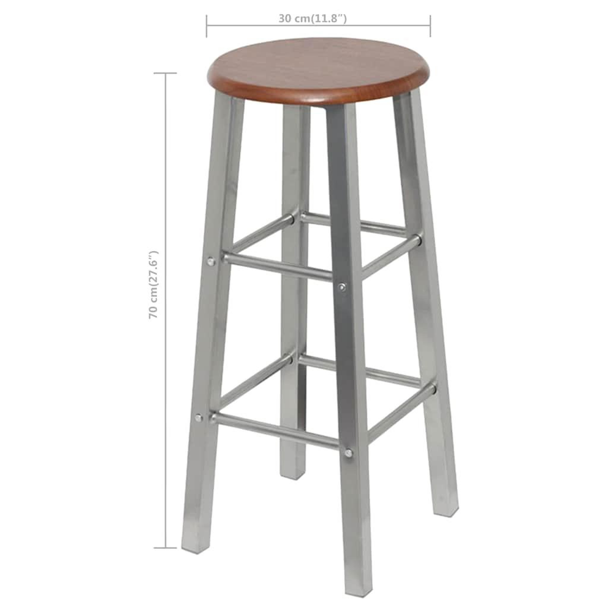 Voir la diapositive 5 : VIDAXL Tabourets de bar lot de 4 argente et marron mdf