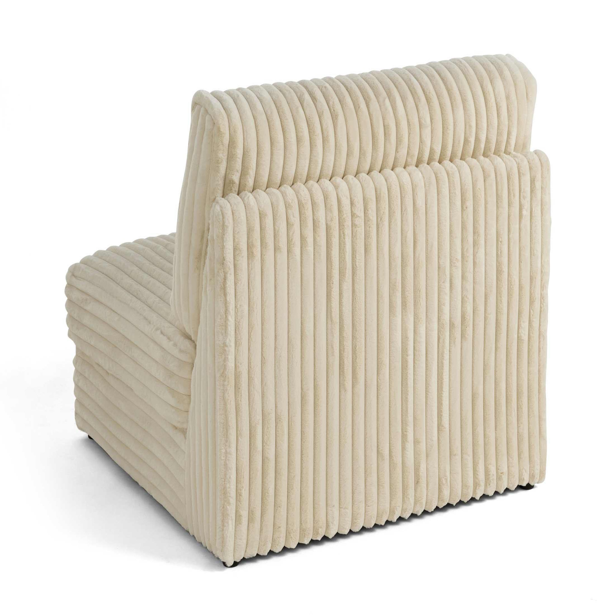 Voir la diapositive 4 : LISA DESIGN Jasper - module d'assise - en fausse fourrure côtelée