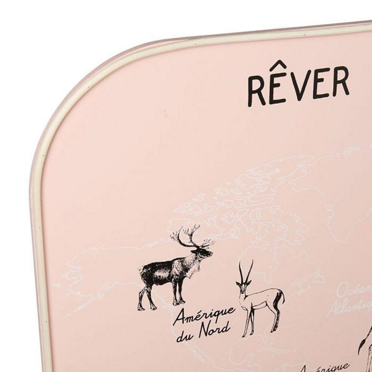 OSTARIA Décoration murale carte du monde rose 70x50 cm