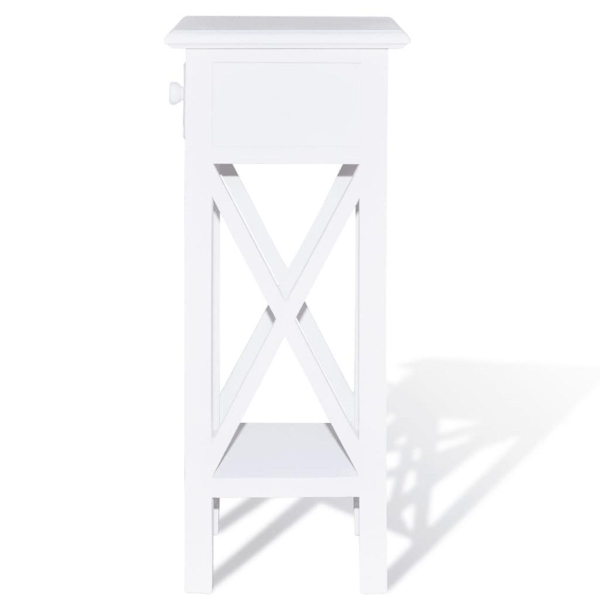 VIDAXL Table d'appoint avec tiroir Blanc