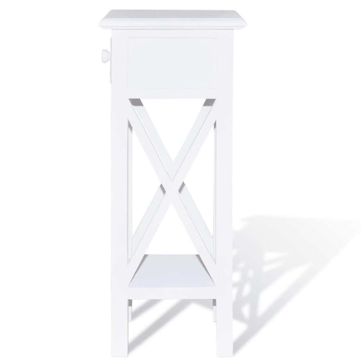VIDAXL Table d'appoint avec tiroir Blanc