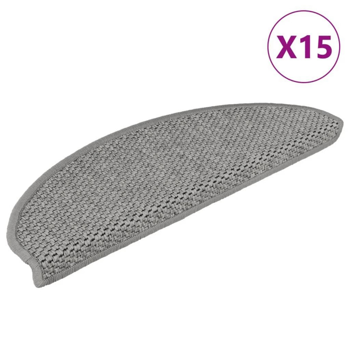 VIDAXL Tapis d'escalier autocollants aspect sisal 15 pcs 65x21x4 cm