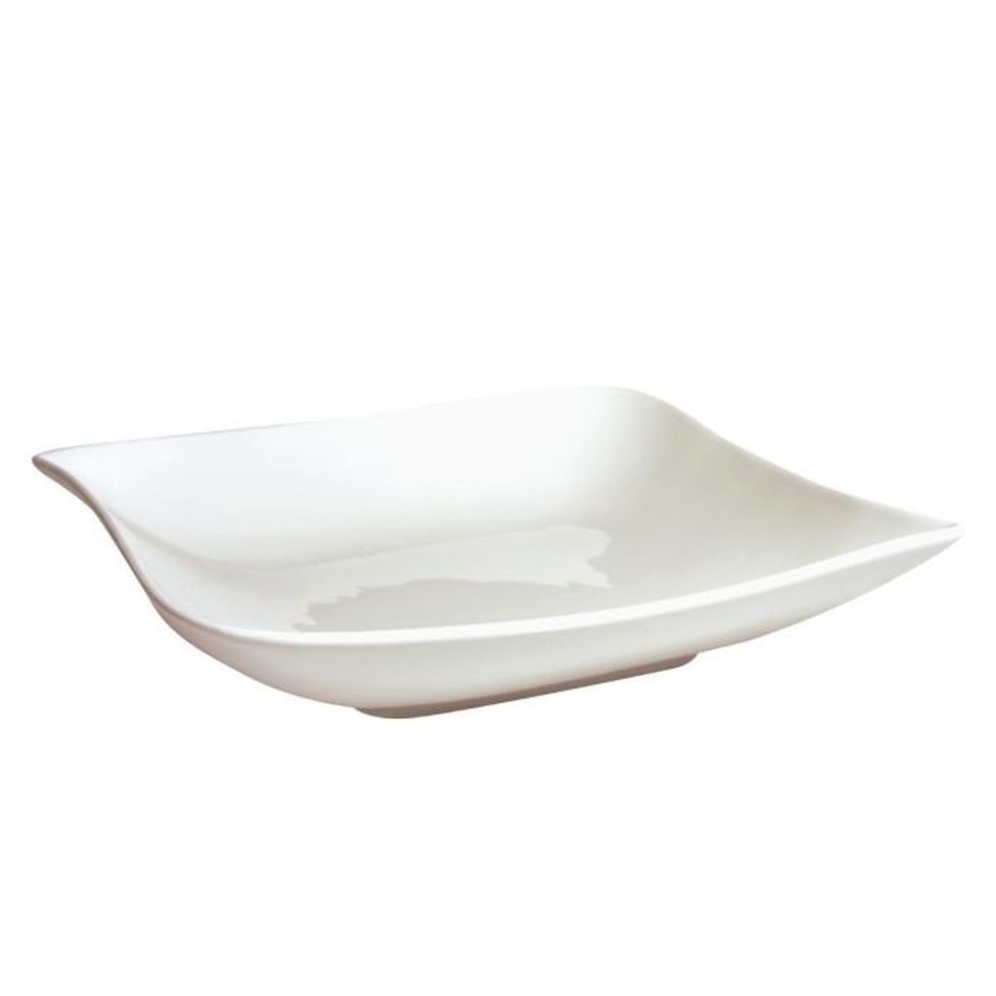 Voir la diapositive 3 : SECRET DE GOURMET Lot de 6 Assiettes Creuses Carrées  Vague  21cm Blanc