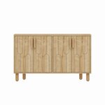 CONCEPT USINE Buffet 4 portes aspect bois design graphique120x73cm VINCI