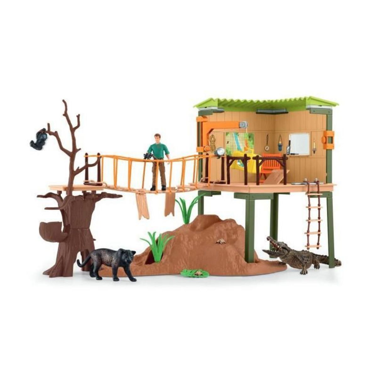 Schleich Coffret Station d'aventures sauvages, figurines animaux sauvages, Schleich 42594 Wild Life, Pour enfant des 3 ans