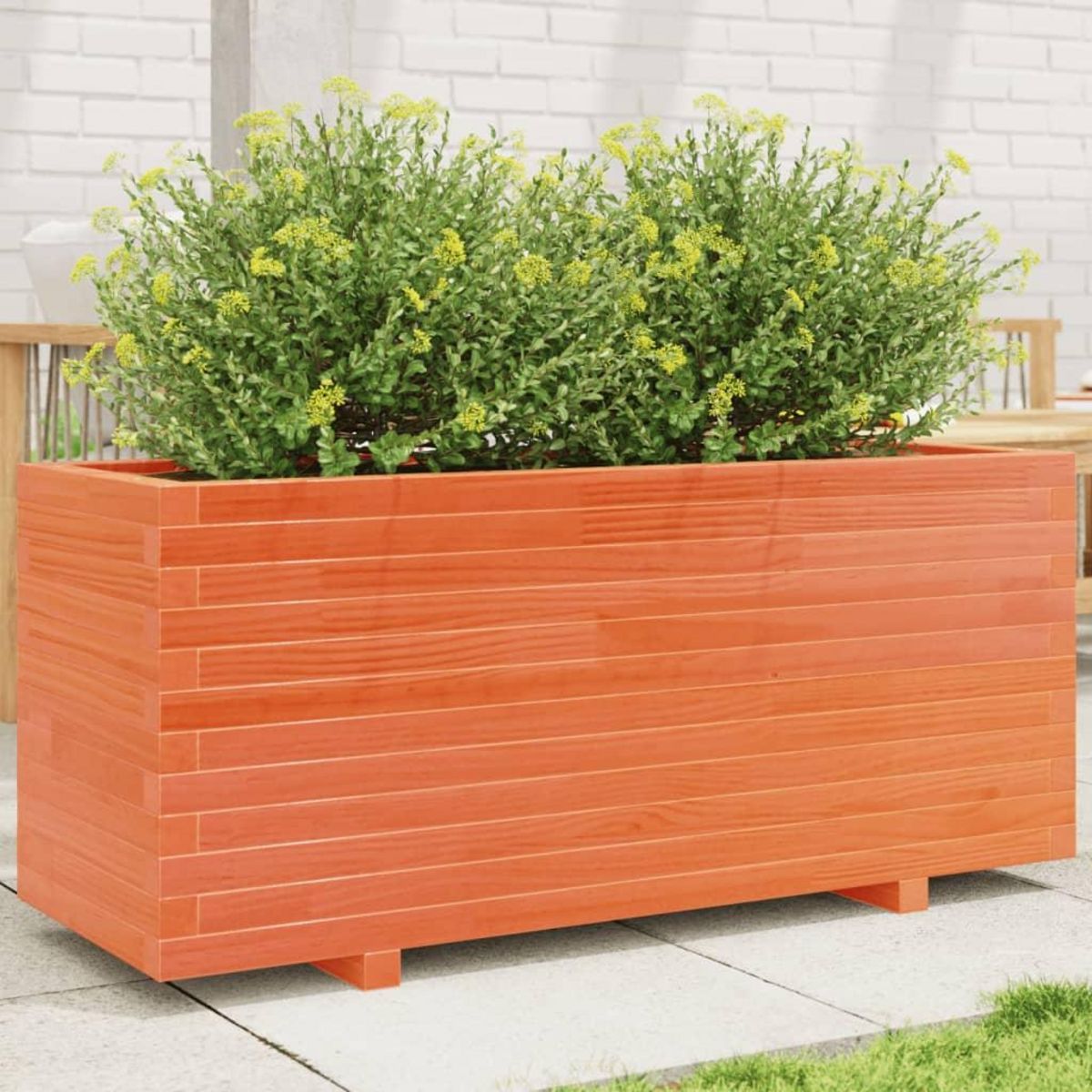 VIDAXL Jardiniere cire marron 110x40x49,5 cm bois de pin massif