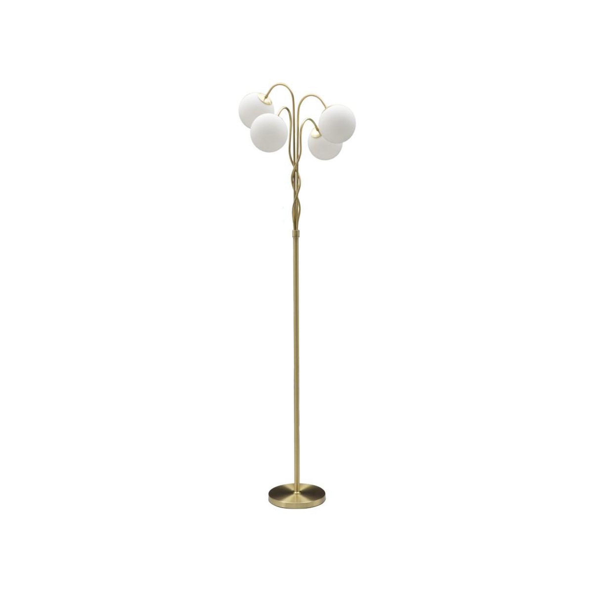Paris Prix Lampadaire design 4 sphères  glamy  176cm blanc & or