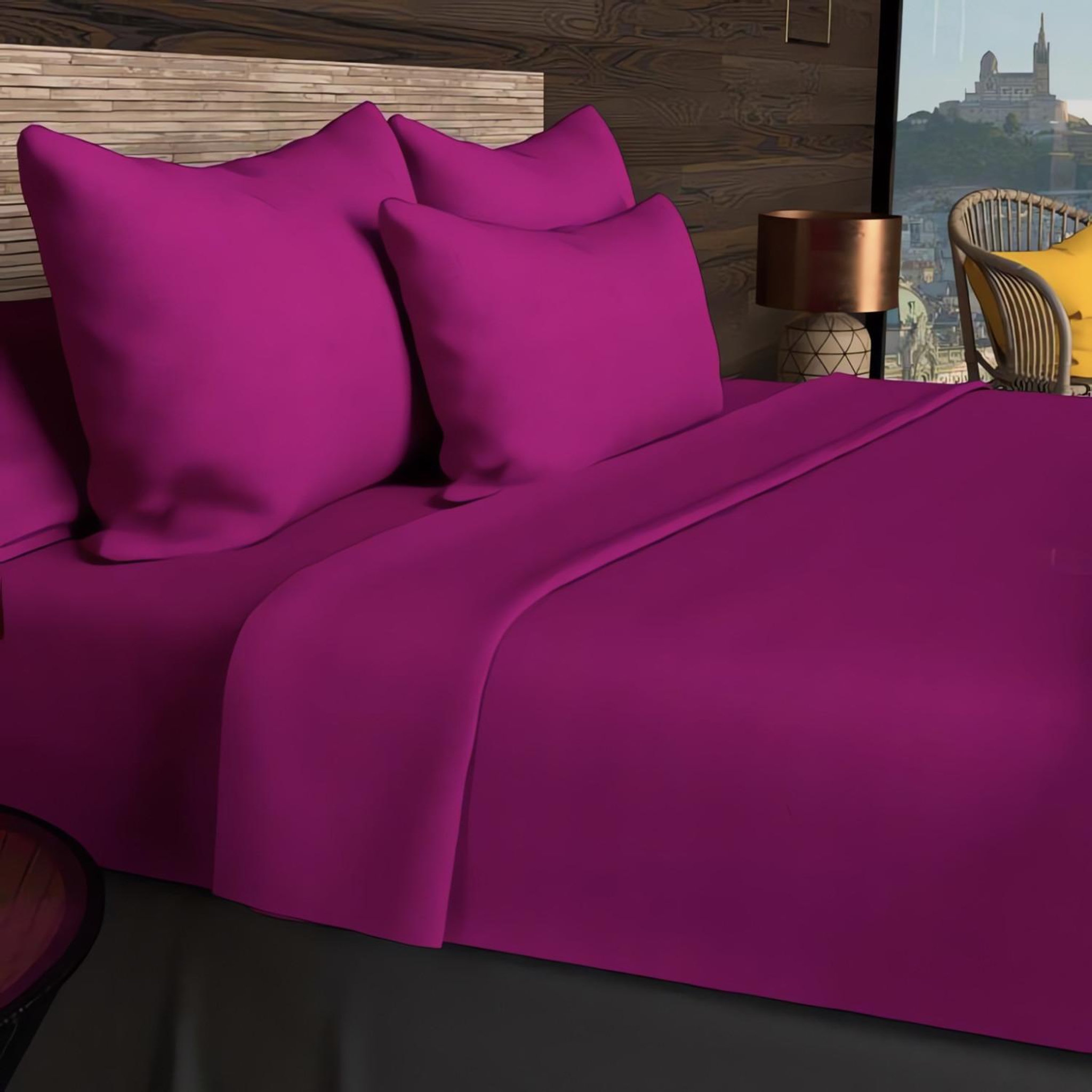 Voir la diapositive 3 : SOLEIL D'OCRE Drap housse en coton uni 57 Fils/cm2 par SOLEIL D'OCRE