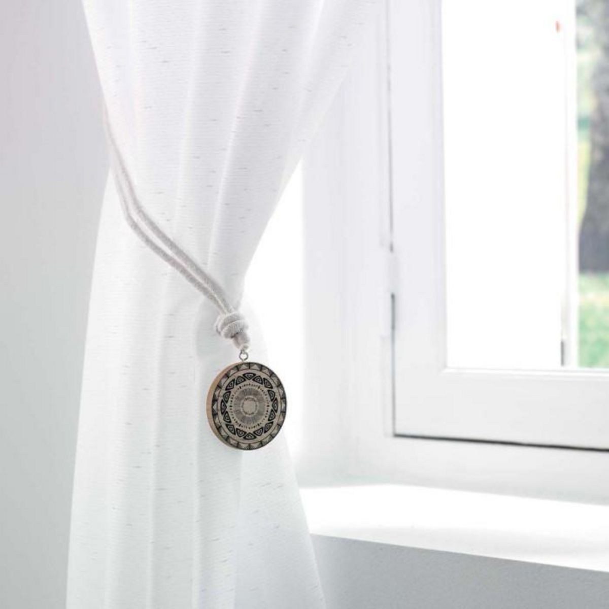 Paris Prix Embrasse de Rideau en Bois  Jedeo  41cm Blanc