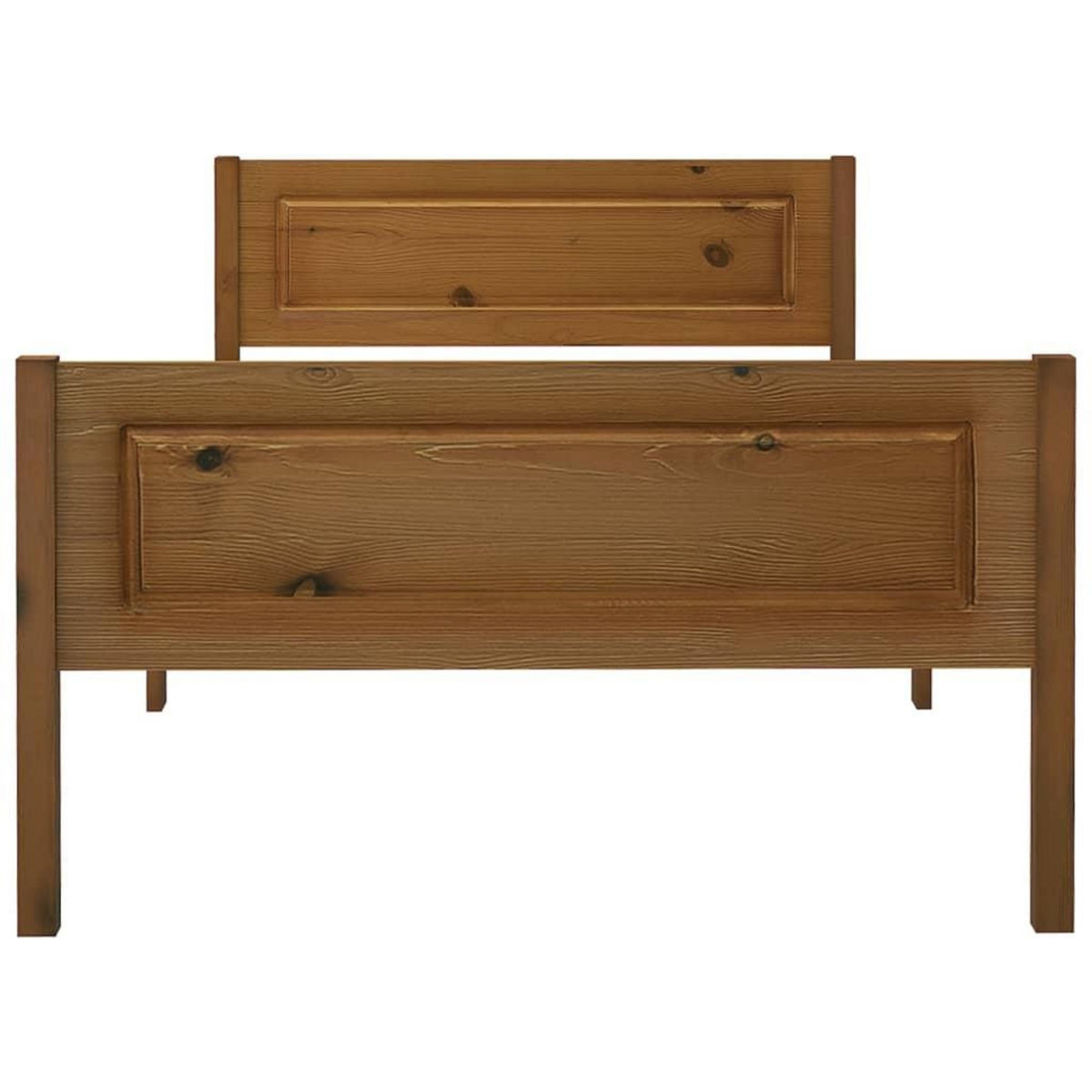 VIDAXL Cadre de lit Bois de pin massif Marron miel 90x200 cm