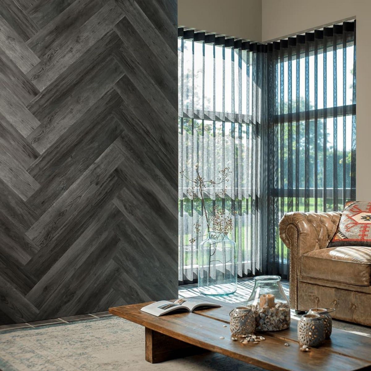 WallArt WallArt Planches d'aspect de bois Chene de bois de grange Gris cendre