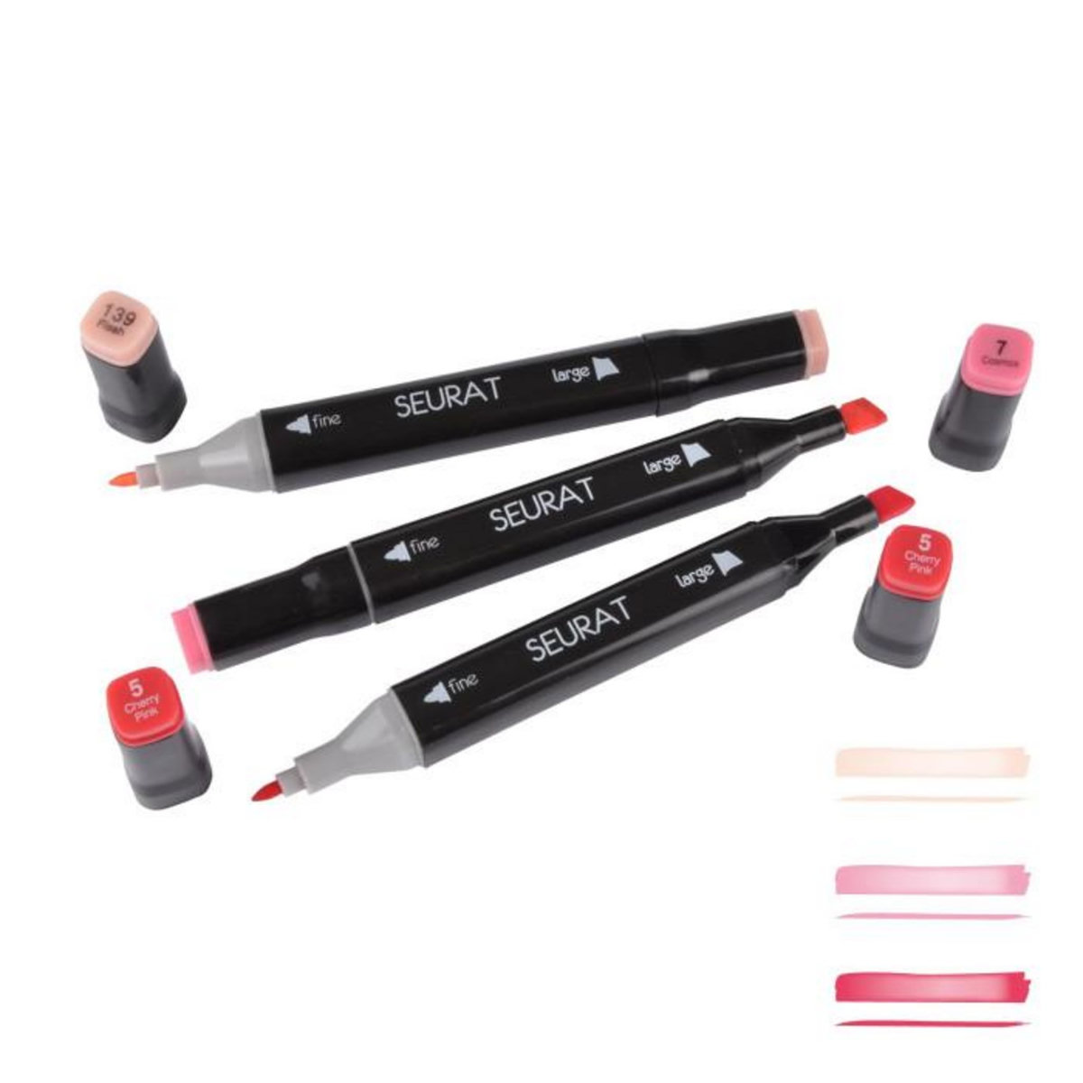 Paris Prix Lot de 3 Marqueurs  Double Pointe  15cm Rose