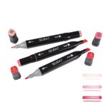 Paris Prix Lot de 3 Marqueurs  Double Pointe  15cm Rose