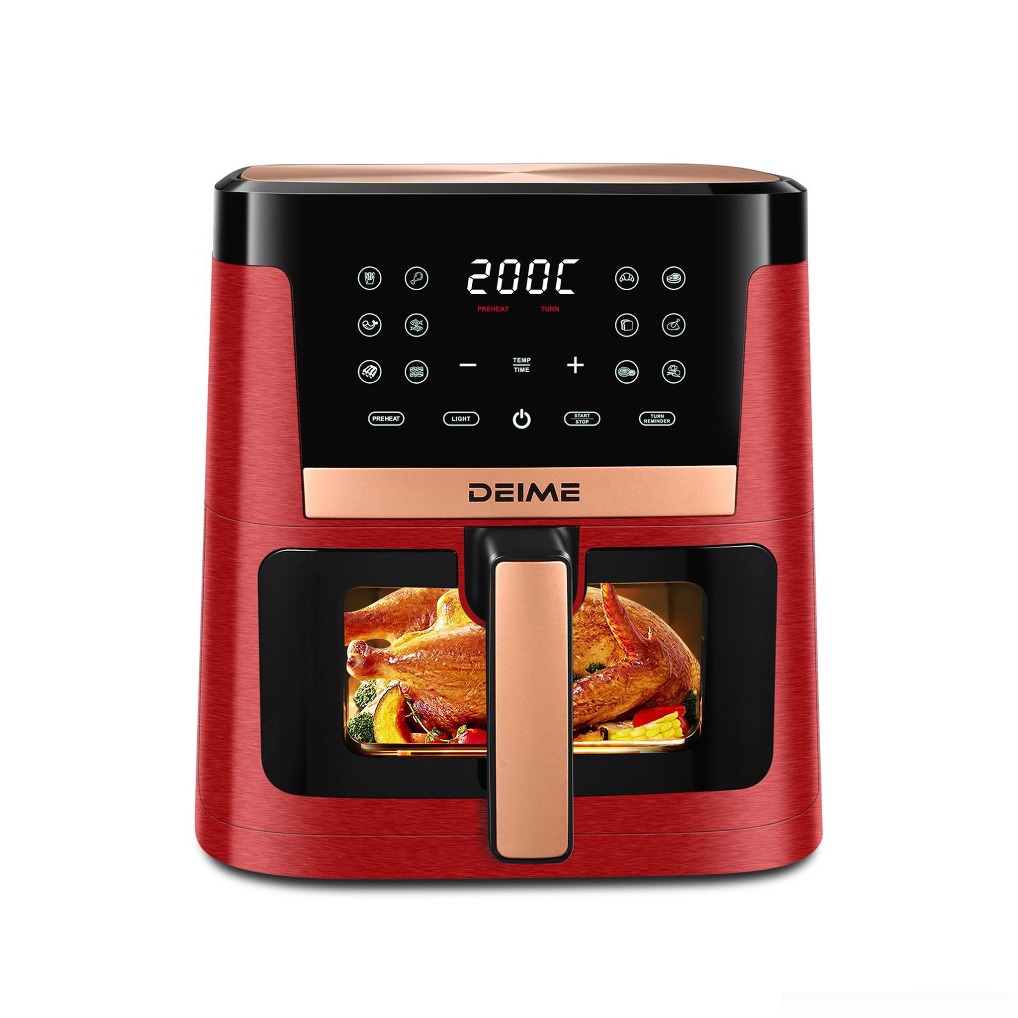 Voir la diapositive 1 : DEIME DEIME - 1800 w 12 programmes avec vitre de cuisson – rouge métallisé