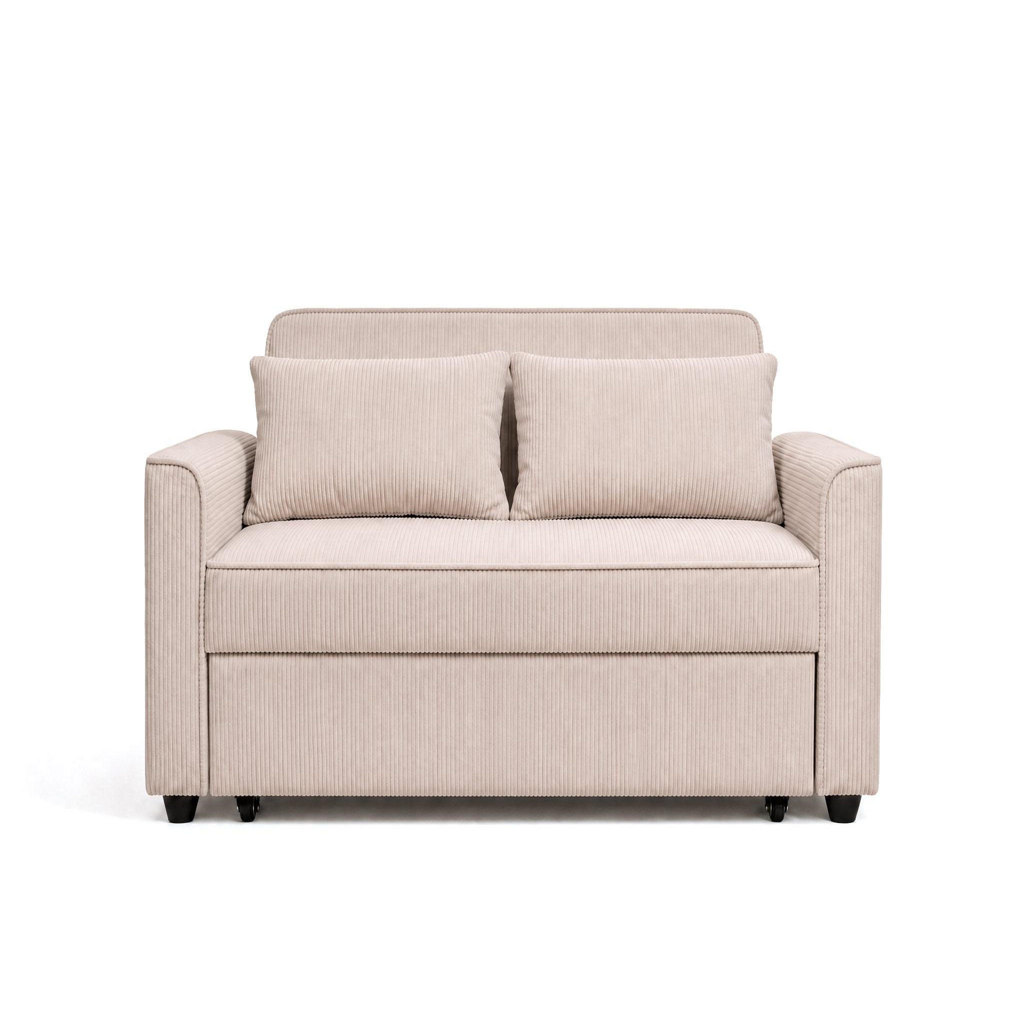 Voir la diapositive 1 : BEST MOBILIER Ernest - canapé droit 2 places convertible en velours côtelé