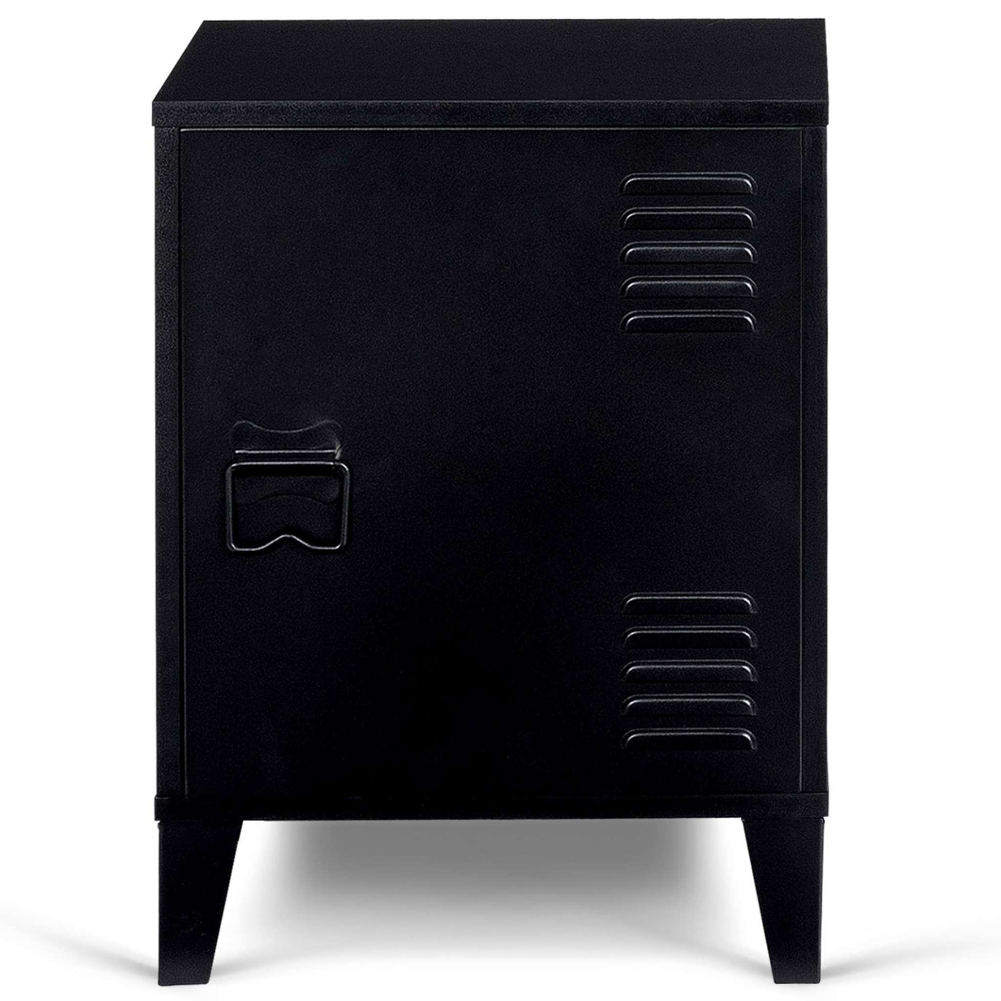 Voir la diapositive 3 : ID MARKET Table de chevet ester 1 porte métal noir design industriel