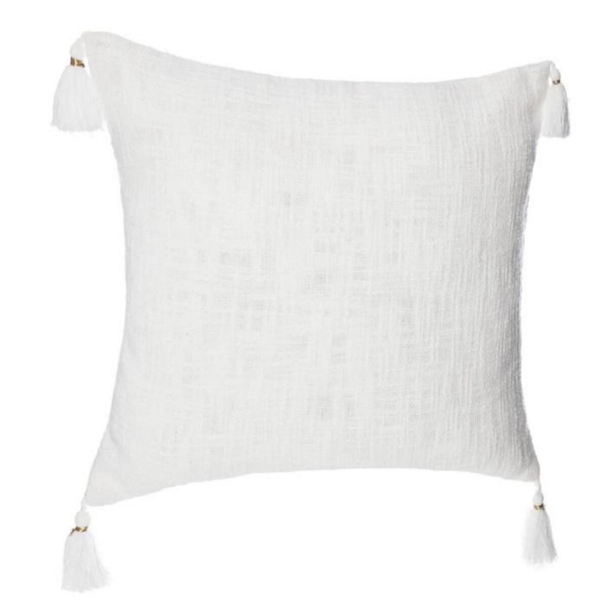 ATMOSPHERA Housse de Coussin  Slub  40x40cm Blanc