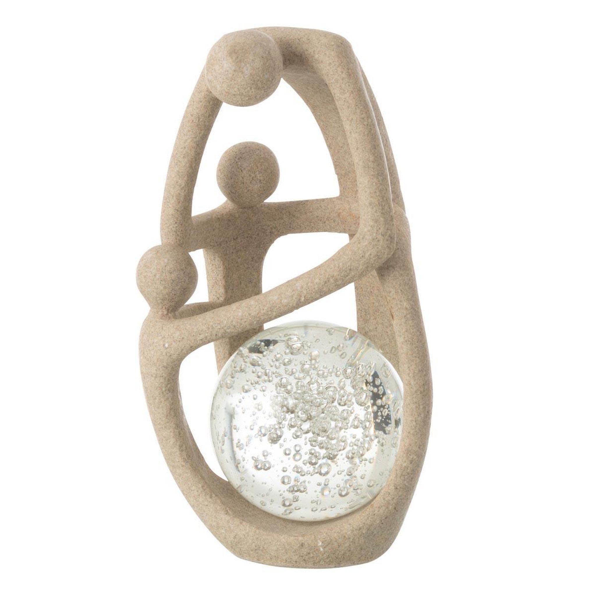 J-LINE Couple boule cristal  shawn  31cm beige