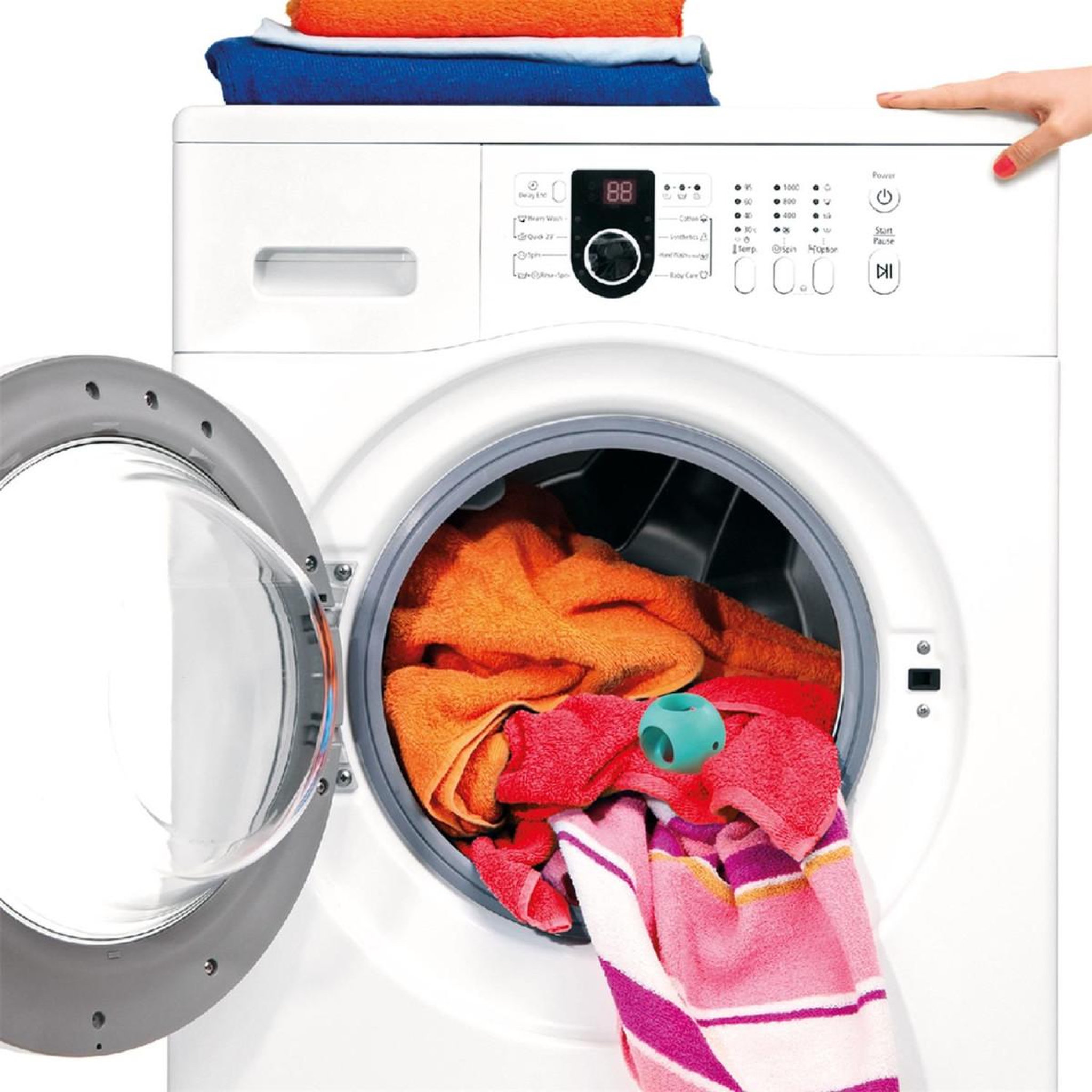 Voir la diapositive 2 : Je cherche une idee Boule de lavage  anticalcaire  6cm bleu