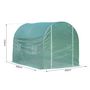 Voir la diapositive 3 : OUTSUNNY Serre de jardin tunnel surface sol 6 m² 3L x 2l x 2,10H m châssis tubulaire renforcé porte zippée 4 fenêtres enroulables vert