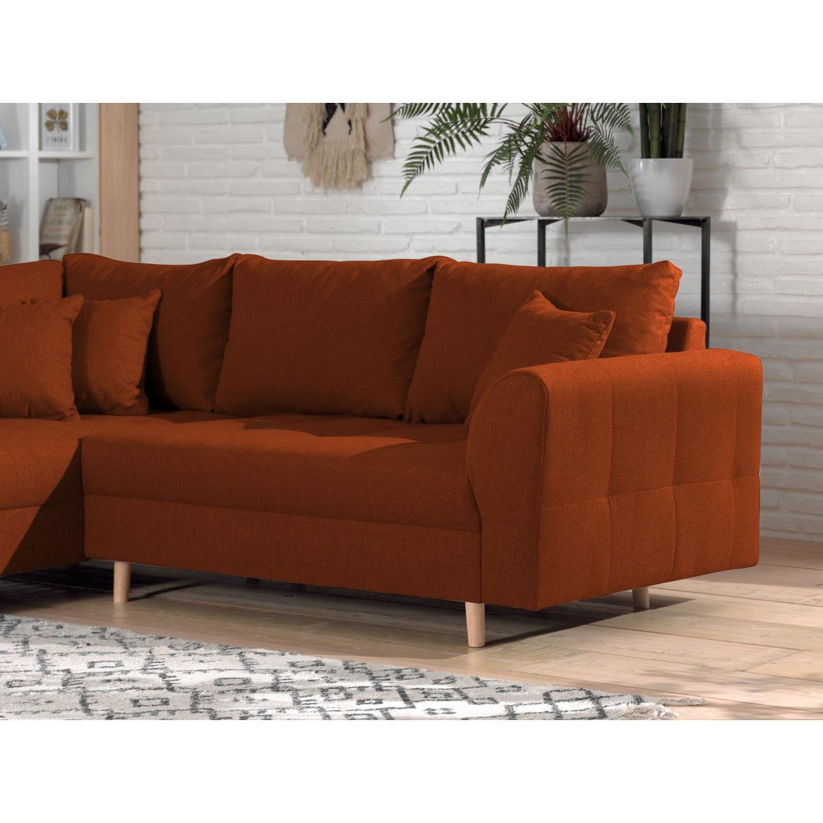 LISA DESIGN Rune - canapé d'angle - avec pouf d'appoint - 4 places - style scandinave - gauche