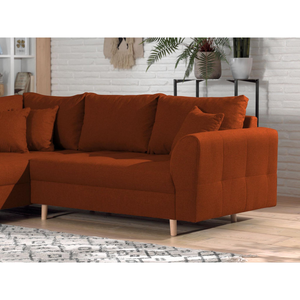 LISA DESIGN Rune - canapé d'angle - avec pouf d'appoint - 4 places - style scandinave - gauche