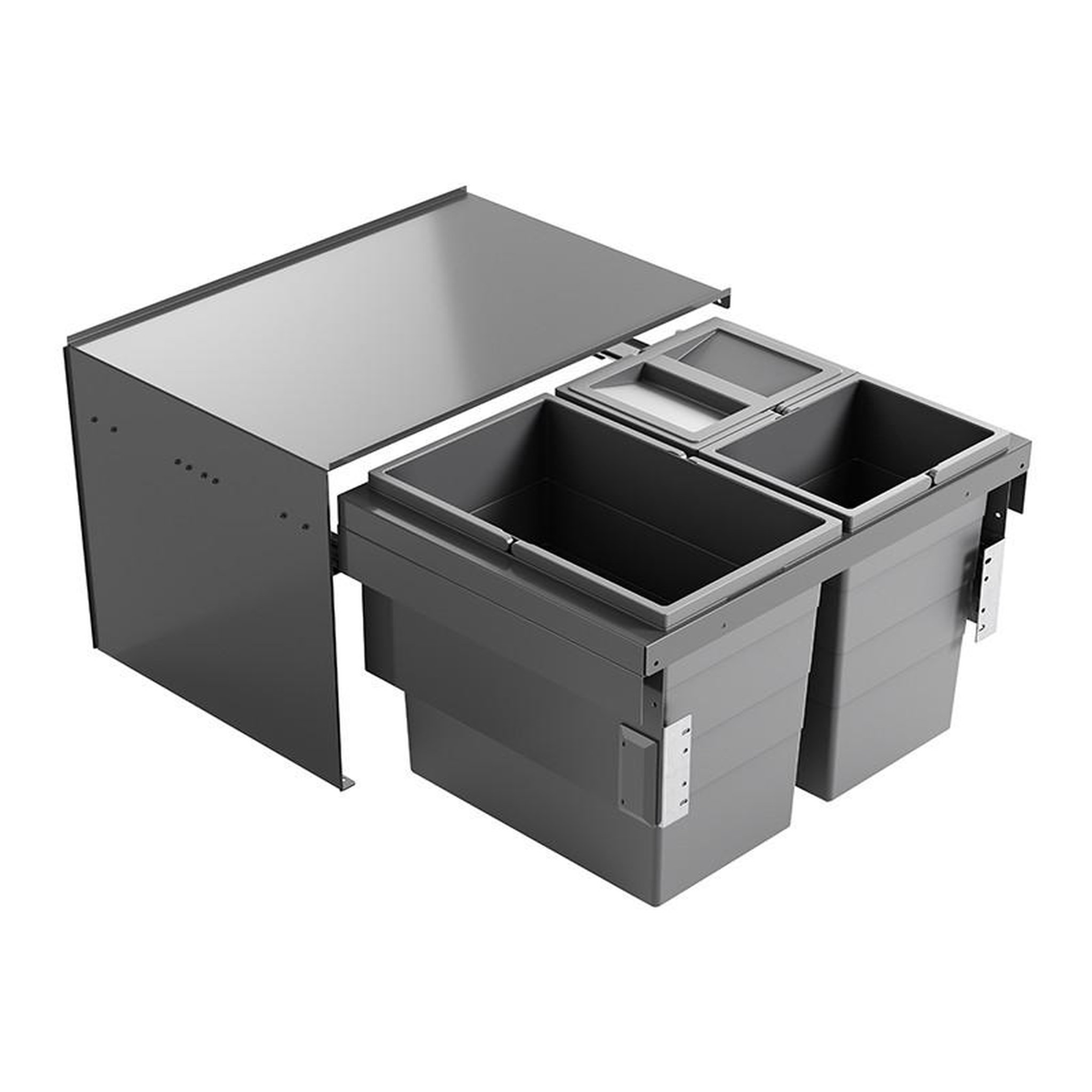 HAILO Poubelle encastrable 54l 3 bacs (28+13+13) as cargo aqua 900