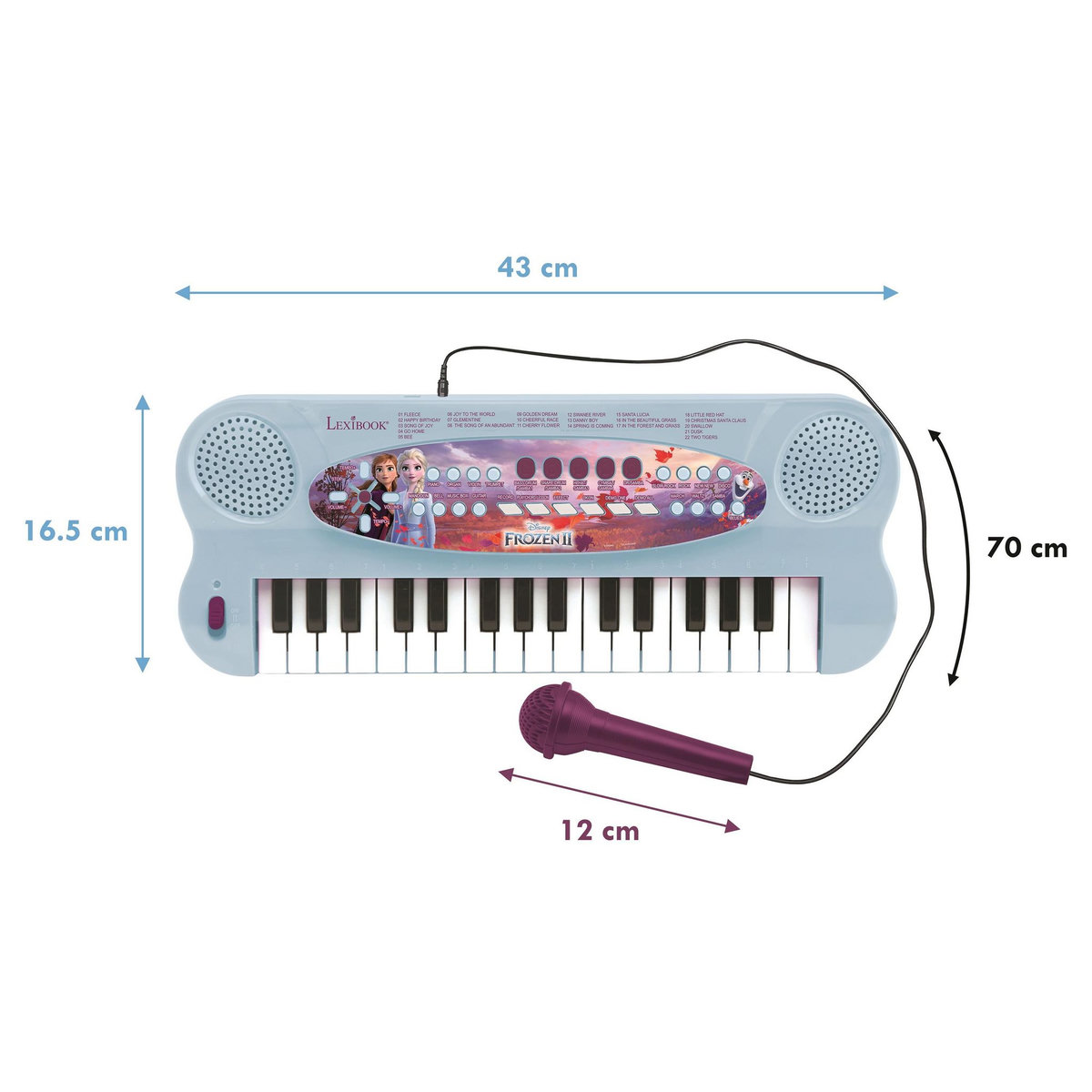 Lexibook Clavier Électronique Musical avec Micro Reine des Neiges