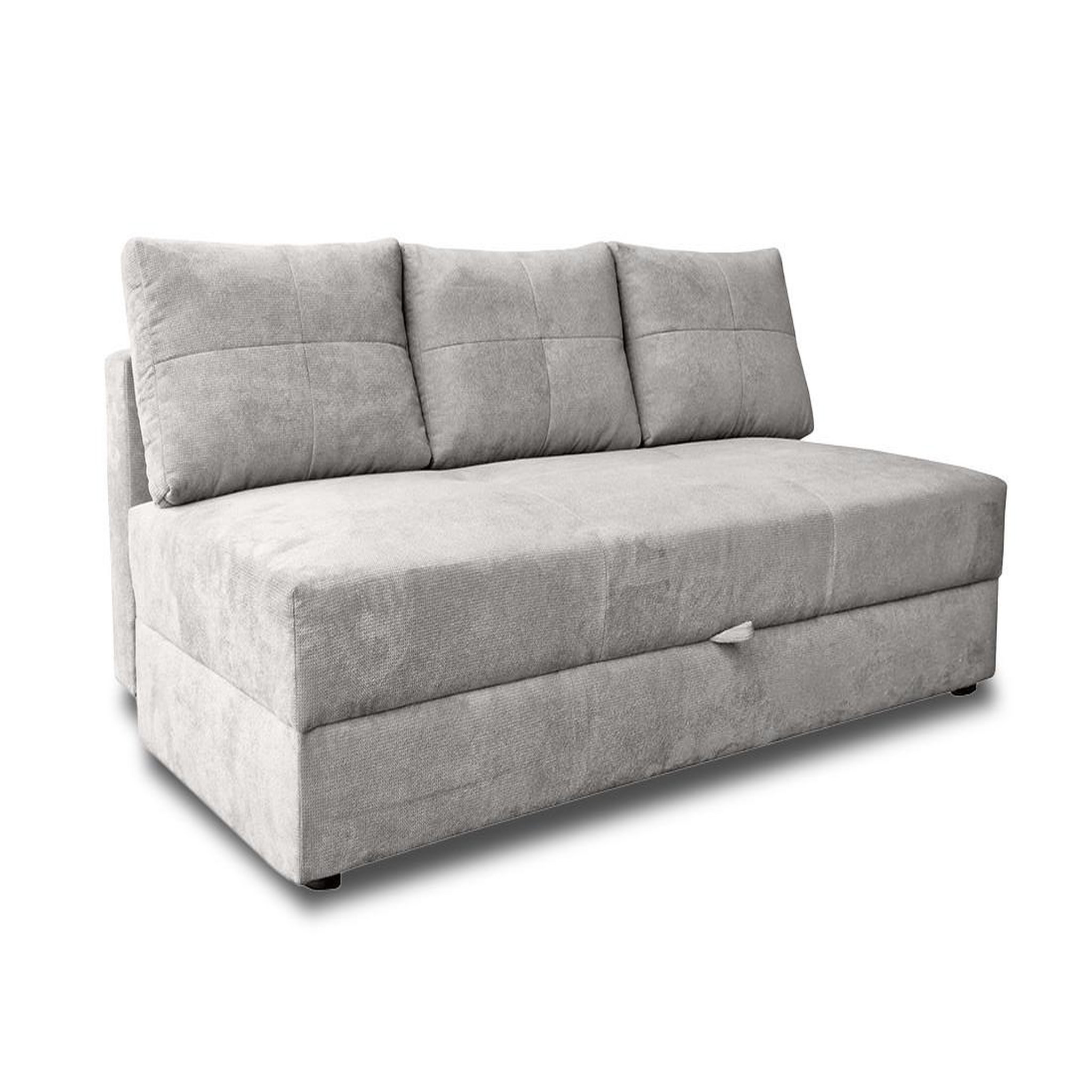 Voir la diapositive 2 : BEST MOBILIER Lucina - canapé droit 3 places - convertible avec coffre - en velours