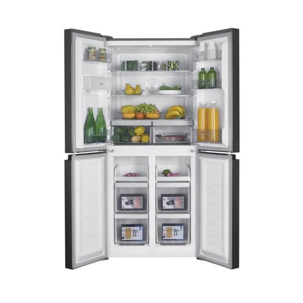 CONTINENTAL EDISON Réfrigérateur Continental Edison - CERA4D464IX - 4 portes avec distributeur d'eau - 464L - Total No Frost - L79 cm x H 180 cm