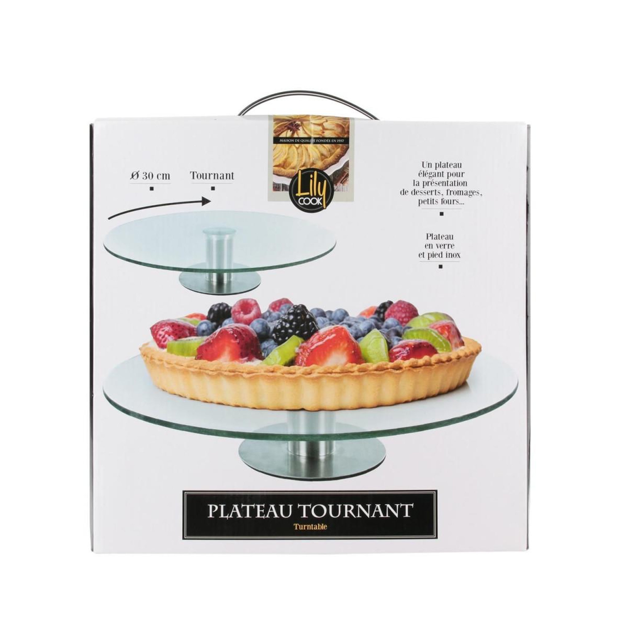 Voir la diapositive 4 : Lily Cook Plateau Tournant  Tarte & Fromage  30cm Transparent