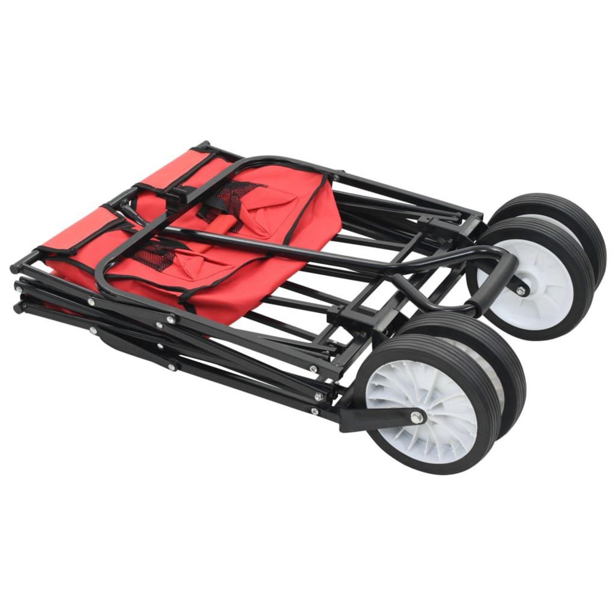 VIDAXL Chariot a main pliable Acier Rouge