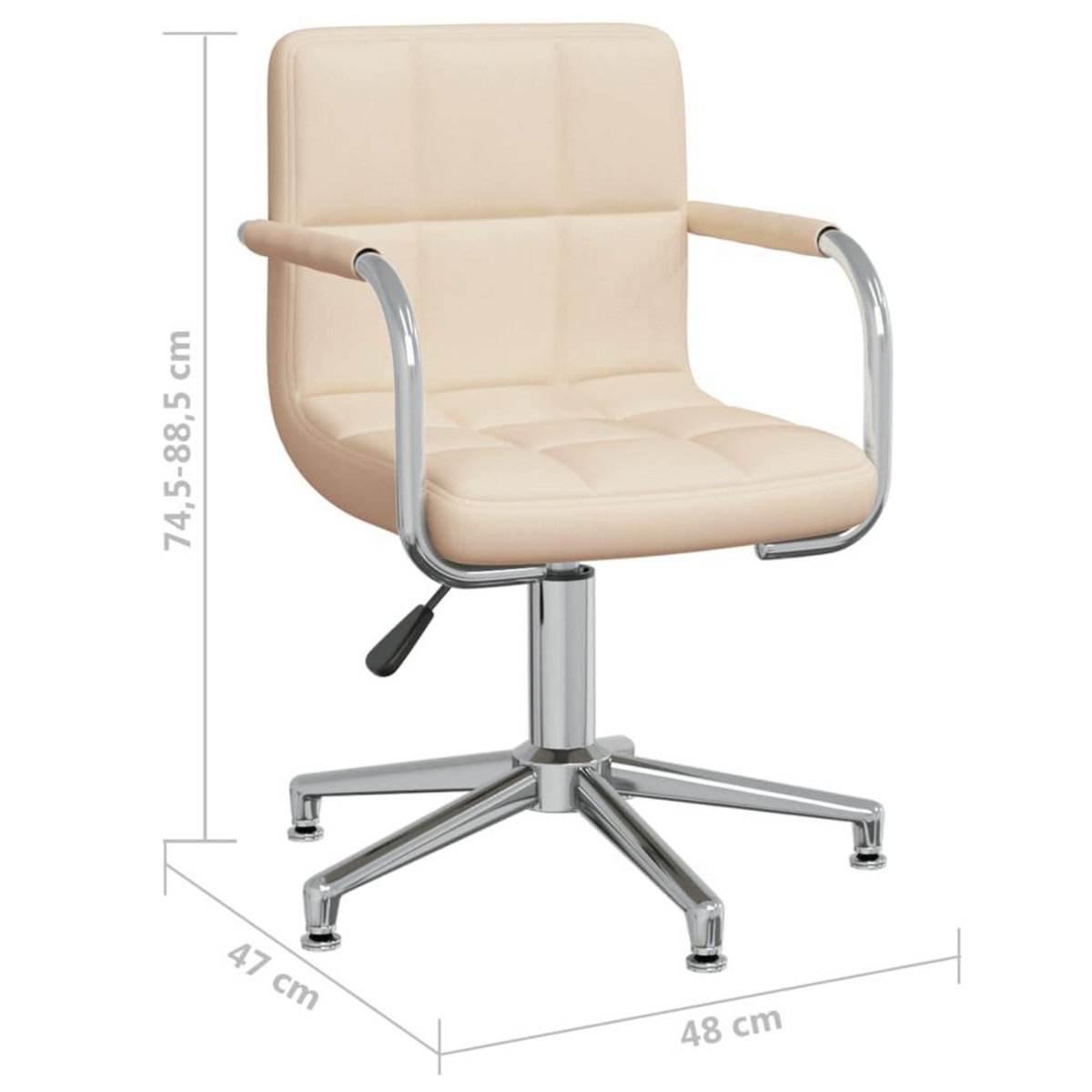 VIDAXL Chaise pivotante de bureau Creme Tissu