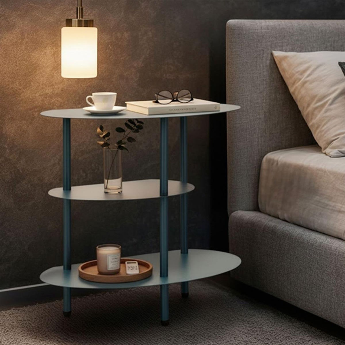 Paris Prix Table de Chevet 3 Niveaux  Saturn  49cm Bleu