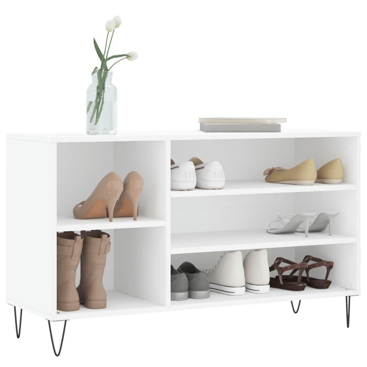 VIDAXL Armoire a chaussures Blanc 102x36x60 cm Bois d'ingenierie
