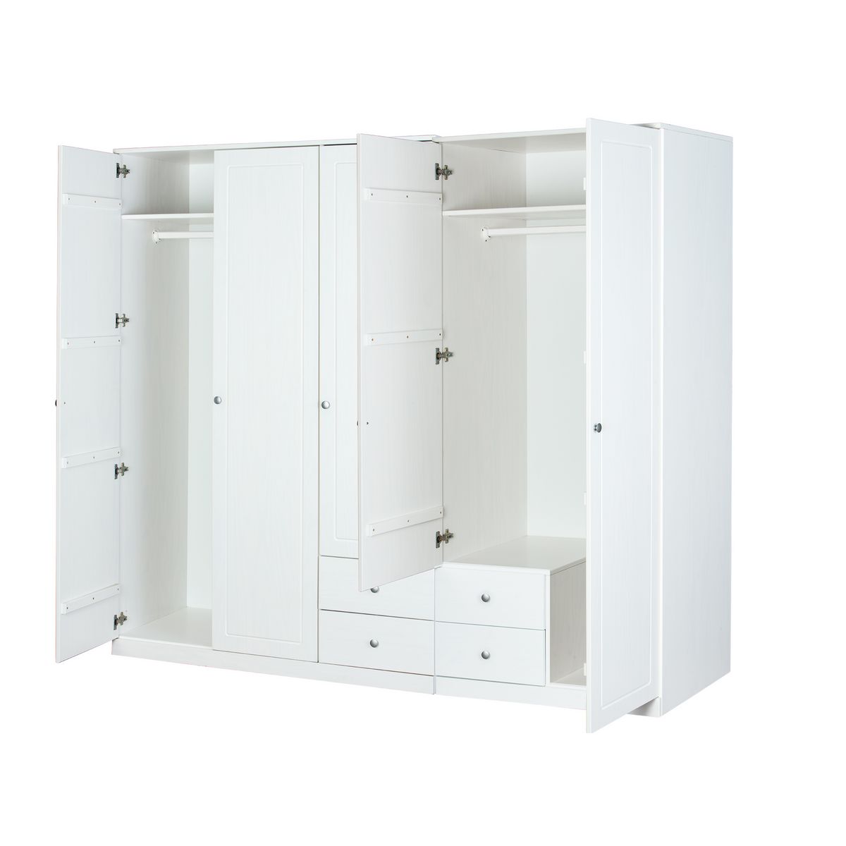 Armoire 2 portes en pin massif  2 tiroirs L93cm MARIEKE