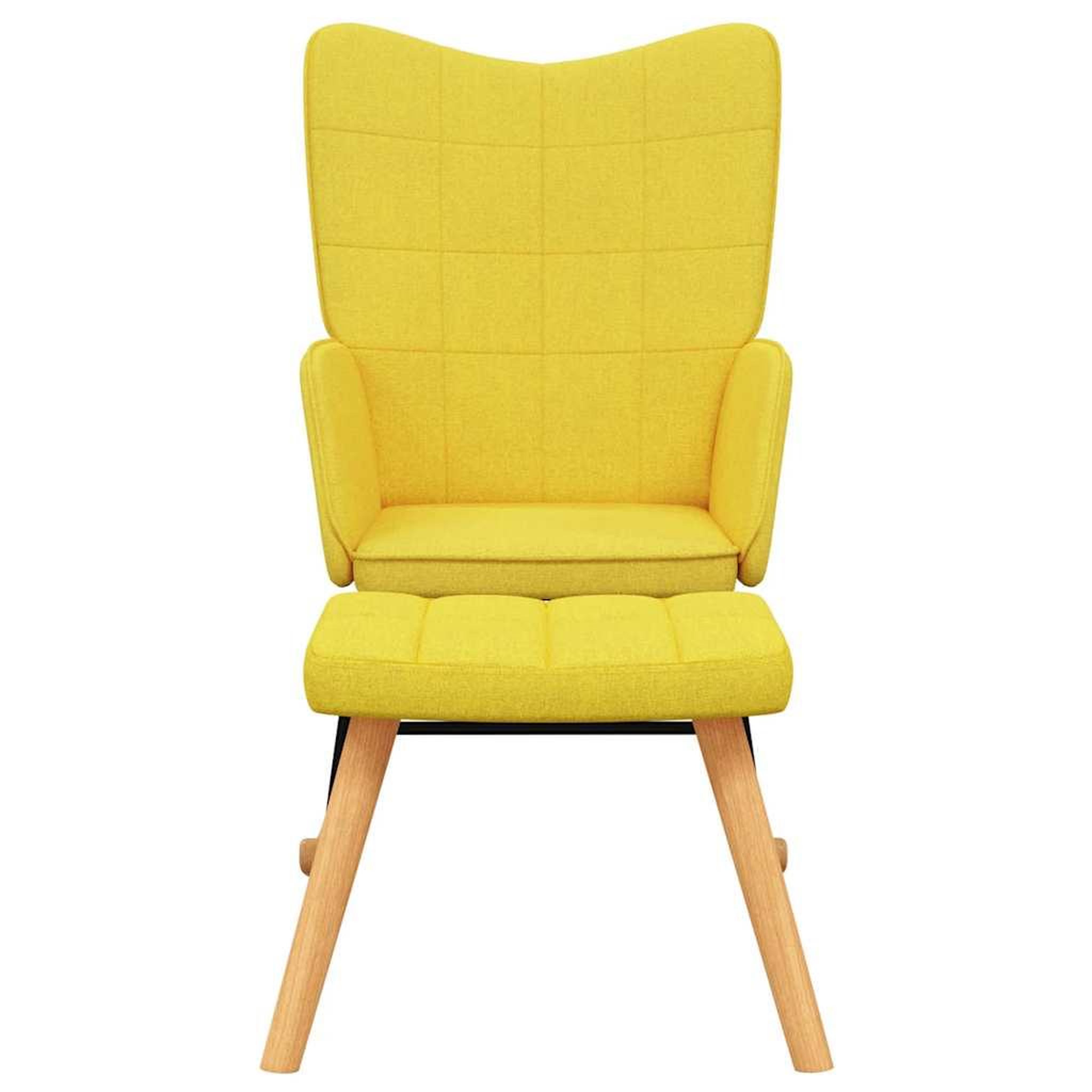 Voir la diapositive 3 : VIDAXL Chaise a bascule avec tabouret Jaune moutarde Tissu