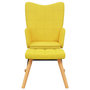 Voir la diapositive 3 : VIDAXL Chaise a bascule avec tabouret Jaune moutarde Tissu