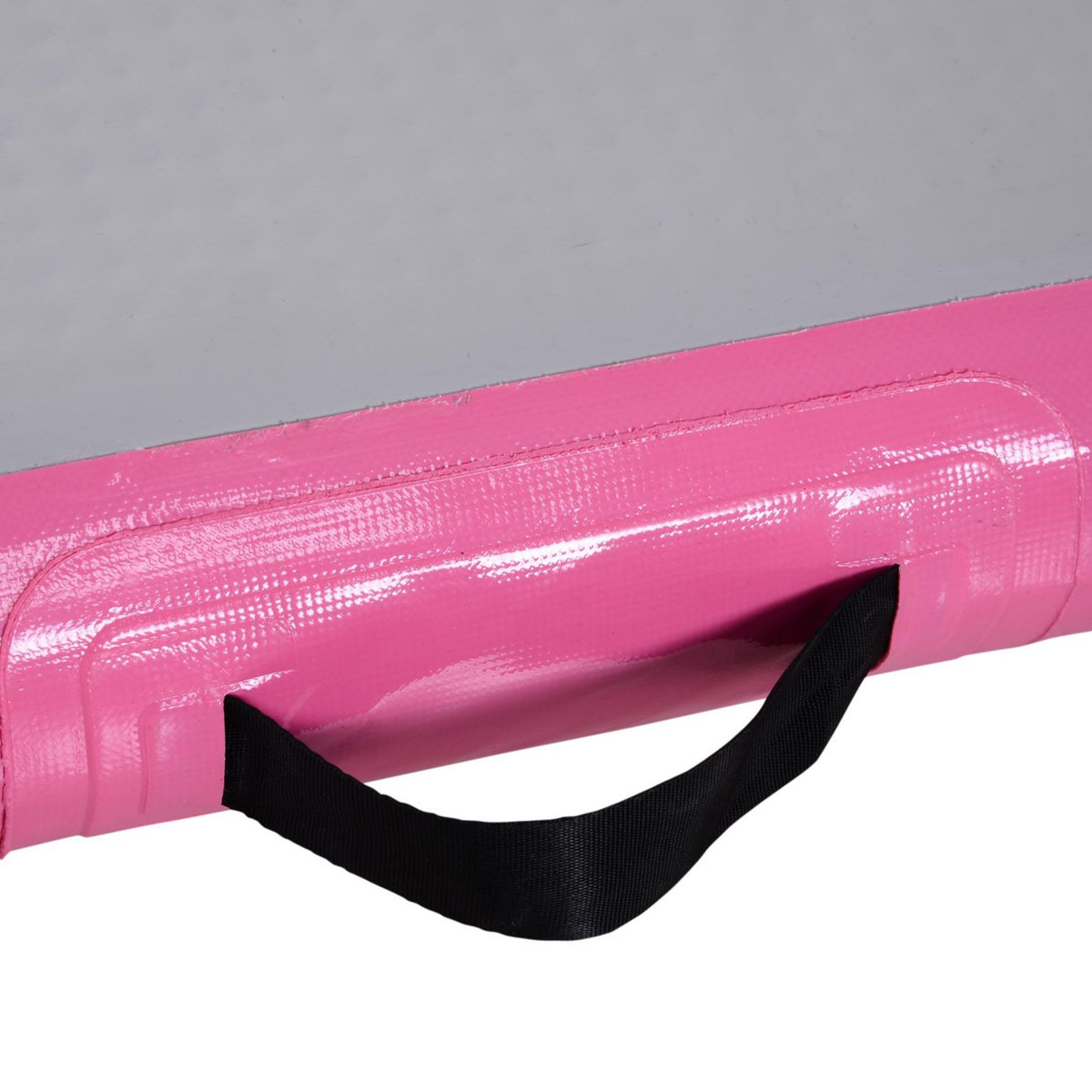 HOMCOM Airtrack tapis de gymnastique gonflable tapis de tumbling entraînement avec pompe à air électrique dim. 300L x 100l x 10H cm tissu stratifié PVC rose