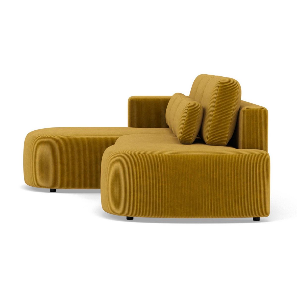 LISA DESIGN Mahina - canapé d'angle gauche 4 places convertible avec coffre en velours côtelé