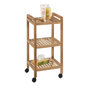 Voir la diapositive 1 : Wenko Desserte à roulettes en bambou Norway - L. 35 x H. 71 cm - Marron