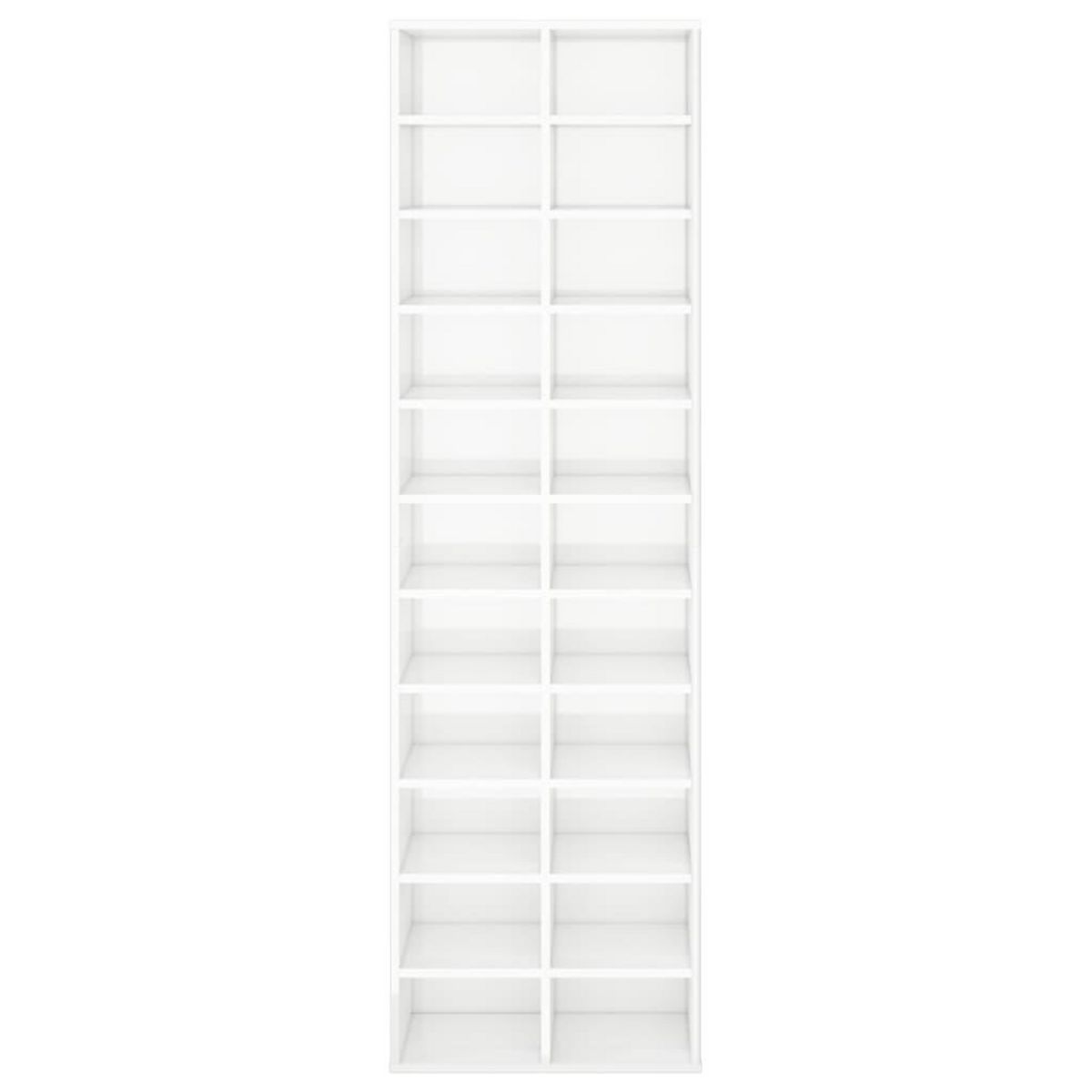 VIDAXL Armoire a chaussures blanc brillant 54x34x183cm bois ingenierie