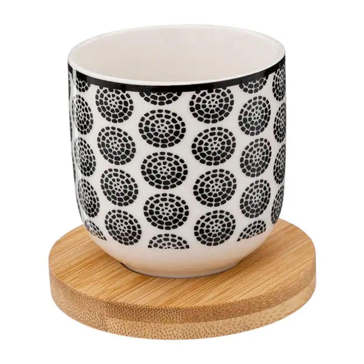 SECRET DE GOURMET Lot de 4 Tasses à Café  Bohemia  10cl Noir & Blanc